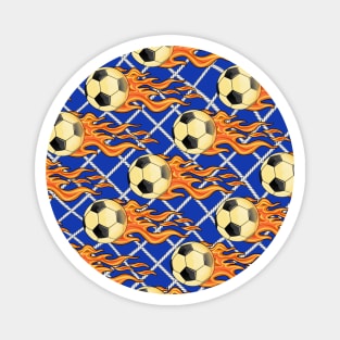 Soccer Ball On Fire Magnet